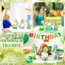 Yinkin 3 Pcs Wooden Dinosaur Baby Shower Table Decorations Rustic Baby Dinosaur Shower Figurines with Wheels Spring Table Centerpiece for Home Office Tiered Tray Decor