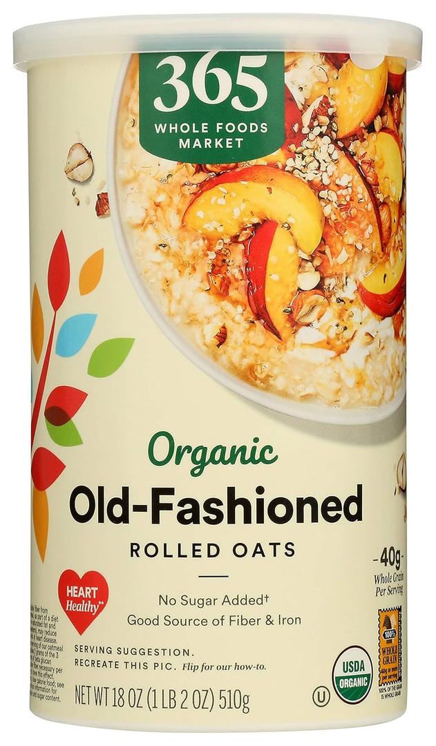 365 by Whole Foods Market, Organic Old Fashioned Rolled Oats, 18 Ounce (Best By: 04/29/2027)