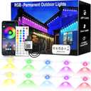 Logriw 500FT Permanent Outdoor RGB Lights,IP67 Waterproof LED Eaves Lights with Smart App/Remote Control,for Christmas and All Holiday Decor,Daily and Accent Lighting,House Roof and Garden Lighting