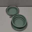 Collapsible Dog Bowls, 2-in-1 Silicone Pet Food and Water Bowl with Carabiner, Portable Double Compartment Dish for Travel, Camping, Hiking Puppy Essentials (Green)