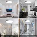 12 Inch LED Flush Mount Ceiling Light Fixture, 5000K Daylight White, 24W(240W Equivalent), 3200LM, Slim Modern Ceiling Lamp, Flat Round Ceiling Lighting for Bedroom Hallway Kitchen