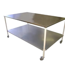 EnduraSteel Stainless Steel Mobile Prep Table with Powder-Coated Mild Steel Frame, 72" L × 48" W × 36" H