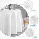 VidaFete Round Tablecloth 132inch 10 Pack Polyester Table Cloth, Stain Wrinkle Resistant Polyester Dining Table Cover for Kitchen Dinning Party Wedding Rectangular Tabletop Buffet Decoration(White)
