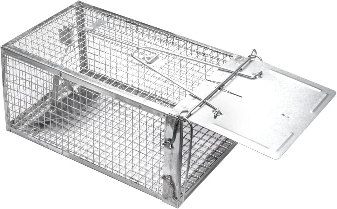 SZHLUX Rat Trap,Mouse Traps Work for Indoor and Outdoor,Small Rodent Animal-Mice Voles Hamsters Cage,Catch and Release(Small), Silver (SZ-SL2614X)