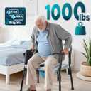 4-in-1 Bariatric Bedside Commode Chair, 1000lbs Heavy Duty Shower Chair, Extra-Wide Seat, Robust Carbon Steel, 5 Adjustable Height, Raised Toilet Seat for Seniors, Disabled, Bariatric Users