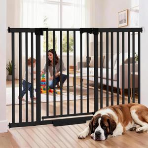 41" Extra Tall Dog Gate Indoor,30-62.5" Wide Heavy Duty Pet Gate for Doorways,Baby Gate with Walk Through and Auto Close, Pressure Mounted, Suitable for Stairs,Kitchen,Black