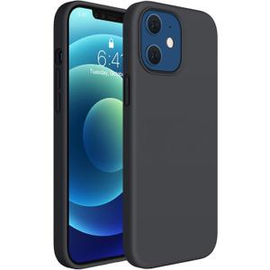 Miracase Compatible with iPhone 12 Case and iPhone 12 Pro Case, Liquid Silicone Gel Rubber Full Body Protection Shockproof Drop Protection Phone Case for iPhone 12/12 Pro 6.1 inch(Black)
