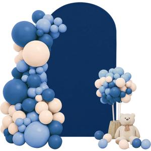 7.2FT Wedding Arch Cover Stretchy Fitted Arch Cover Round Top Stand Covers Double-Side Chiara Cover Backdrop Cover for Wedding Birthday Party Ceremony Baby Shower Decoration(Navy Blue)