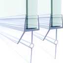 Shower Door Bottom Seal,2 PCS 3/8" X 36" Shower Door Sweep for 3/8 Inch Glass,Frameless Glass Door Seal Strip to Seal 20mm Gap, Stop Shower Leaks and Create a Water Barrier