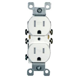 Leviton 15 Amp 125 Volt Tamper Resistant Duplex Receptacle, 10 Pack, T5320-WMP, White