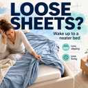 Bed Sheet Holders for Corners, Fitted Sheet Holder with Lock Strips, Hidden Corner Sheet Lock System, Sheet Locks for Fitted Sheets, No Metal Clips, 4 Corner Bases + 8 Lock Strips