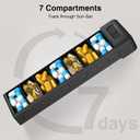 HEIYING Pill Organizer with Aluminum Shell for One Week Capacity, Portable 7 Compartments Pill Box Container to Hold Vitamin, Medicine, Supplements, Pink