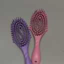 Curl Defining Brush, Vented Detangling Wet Hair Brush, Hollow Bouncing Comb for All Hair Types Wet & Dry Hair for Women & Men (Pink + Purple)