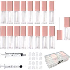 Mini Lip Gloss Tubes Empty With Wand Diy Lipgloss Making Kit For Small Businesses Pink Cute Containers Empty Lip Balm Tubes16PCS