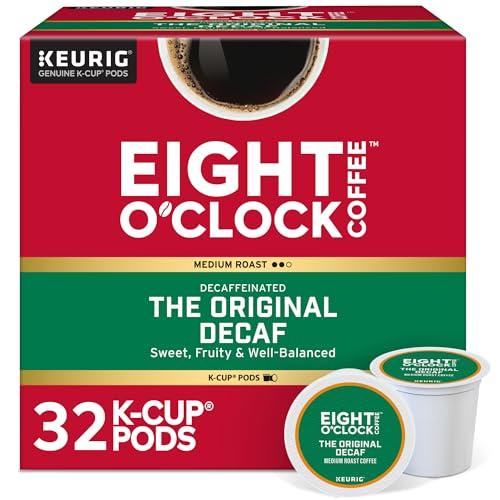 Eight O'Clock Coffee The Original Decaf, Single-Serve Keurig K-Cup Pods, Medium Roast Coffee Pods, 1 Count (Pack of 32) (Best By: 12/18/2025)