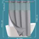 Conbo Mio Stall No Hook Waffle Weave Shower Curtain with Snap in Liner Set, Hotel Luxury Grey Shower Curtains for Bathroom with See Through Top Window, Waterproof, Washable 54W x 74H