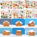36 Sheets Make a Gingerbread House Stickers - Make Your Own Gingerbread House Stickers, Christmas Party Favor for Kids, Christmas Stickers for Gifts Goodie Bag Stocking Stuffers(12 Set)