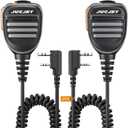 Walkie Talkie Speaker Microphone,2 Pin Shoulder Mic Speaker for Baofeng UV-5R BF-88S 5RM UV-K5 K5PLUS GM-15 Pro UV-5G Plus GM-5RH UV-5RH V12D(2 Pieces)