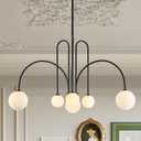 CATINER Modern 40" 6-Light Black Sputnik Chandelier with Milk Glass Globe
Sputnik Chandeliers for Dining R