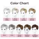 REECHO Hair Topper for Women - 100% Japanese Revolutionary Fiber Short Toupee Wiglet Topper Hairpiece for Women with Thinning Hair Loss Lightweight Large Base for Full Coverage - Light Ash Blonde