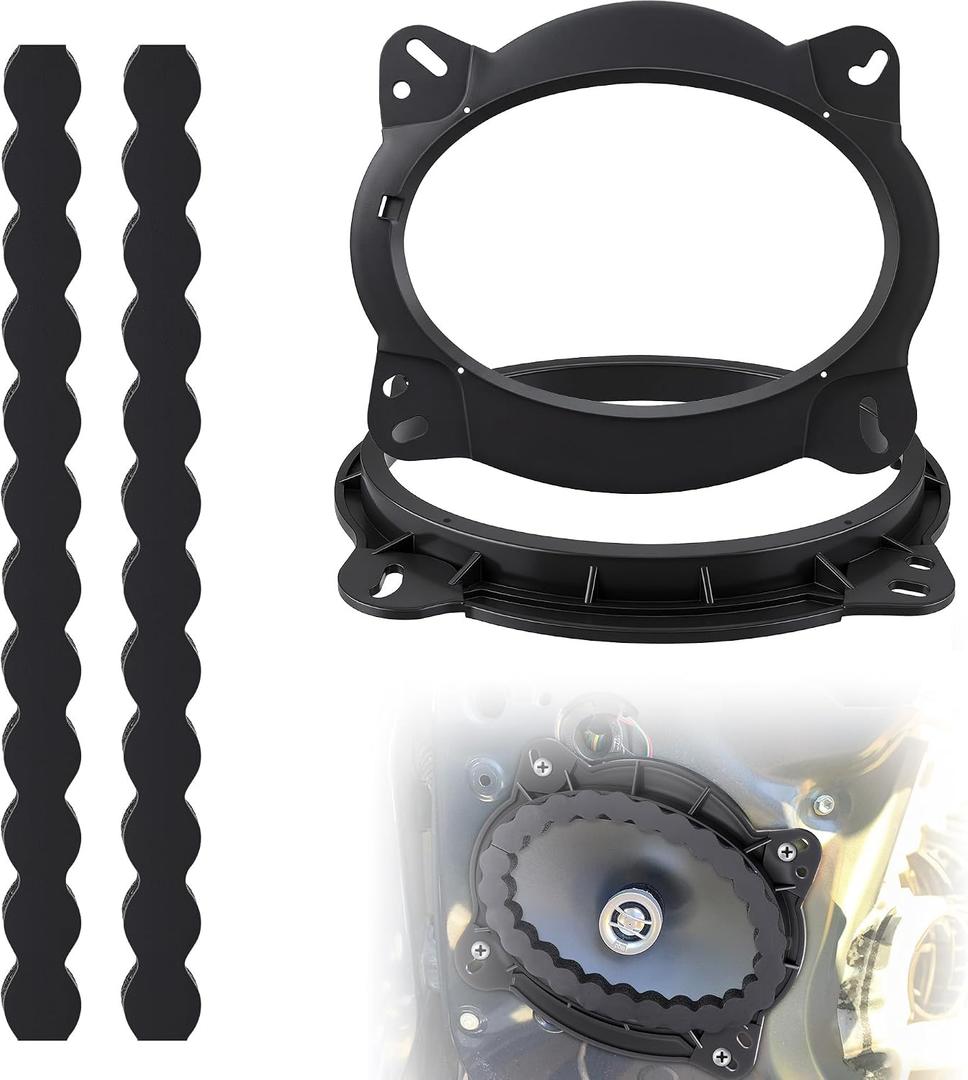 69 Inch Front Door Speaker Adapter Bracket with Foam Baffle Strips, Compatible with Lexus/Toyota/Subaru/Nissan/Scion Select 2002-UP Vehicles, Aftermarket Speaker Mounting Spacer Ring, 1 Pair