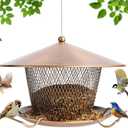 Metal Bird Feeder for Outdoors Hanging, Large Roof Bird Feeders for Small Birds, 3LB Wild Birdfeeder Squirrel Proof for Outside
