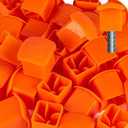 Sukh Rebar Caps - 60Pcs Orange Mushroom Safety Cover for T-Posts, Building Construction Protection Stakes - Plastic End Caps Fit #3-#7 Stake Sizes