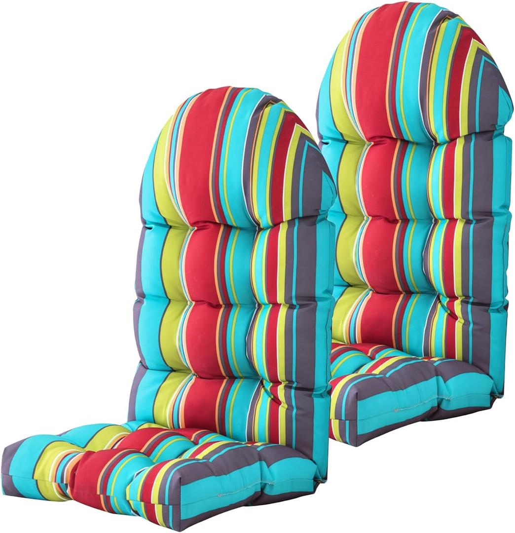 Enipate Weather Resistant Adirondack Chair Cushions High Back Indoor Outdoor Patio Tufted Lounge Cushion Seat Pads