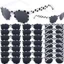 CHUNNIN 16 Pack Soccer Sunglasses White Black Frame Sunglasses Bulk for Soccer Party Favors Sports Plastic Glasses for Team Gifts Birthday Goodie Bags Stuffers Sports Theme Party Supplies Favors