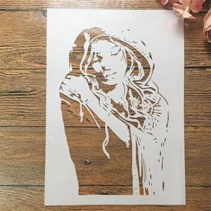 3 x TIAMECH A4 Reusable Raincoat Girl Stencil for Painting, 8.3 x 11.7 inches
