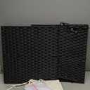 SETVSON Laundry Hamper with Lid Wicker Laundry Basket 112 L (29.6 Gal) Laundry Hampers Handwoven Rattan Clothes Hamper with Handles 3 Removable Liner Bag, 6 Mesh Bags for Bathroom Bedroom Black