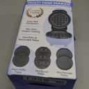 Baker's Friend 4 in 1 Mini Waffle Maker with Removable Plates, Set Includes Mini Pancake, Donut, Heart Shape Waffle Makers, Compact Size, Recipe Included, Blue