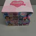 2 x 28 Pack Huggable Animal Valentine Cards + Heart Squishy Balls - 7 Animal Designs (Monkey/Panda/Lion) + 4 Colored Slow-Rebound Hearts, Interactive Valentine Exchange Gifts for Classroom & Party Favors