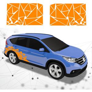 2 Pieces Triangle Vinyl Decal Graphics DIY Body Sticker for Car, Orange