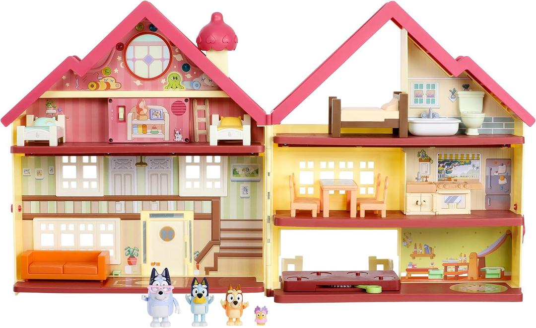 Bluey House Playset for Kids, XL Ultimate Interactive Lights and Sounds Playhouse Toys, Includes Dance Floor, Dollhouse, Toy Set Ages 3+, 5.2 X 15.55 X 17.09 Inches