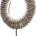 Deco 79 Shell Necklace Handmade Decorative Sculpture Home Decor Statue with Stand, Accent Figurine 12" x 6" x 15", Brown