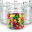 Layhit 6 Pcs Glass Jars 30 oz Candy Jar with Lid Glass Containers with Lids Candy Buffet Containers Set Glass Cookie Jars Canister Sets for Clear Kitchen Storage Airtight, 6.1 Inches Height