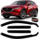 4pcs in Channel Window Rain Guards for Mazda CX-5 2017 2018 2019 2020 2021 2022 2023 2024 2025, Window Visors Wind Deflectors, Vent Shades Shield with 2pcs Side Mirror Rain Visors