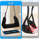 Airplane Foot Hammock, Plane Footrest Widen Airplane Footrest Long Flight Hammock Memory Foam Travel Plane Foot Sling Under Desk at Work Gaming Travel Essentials, Black (1 Pack)