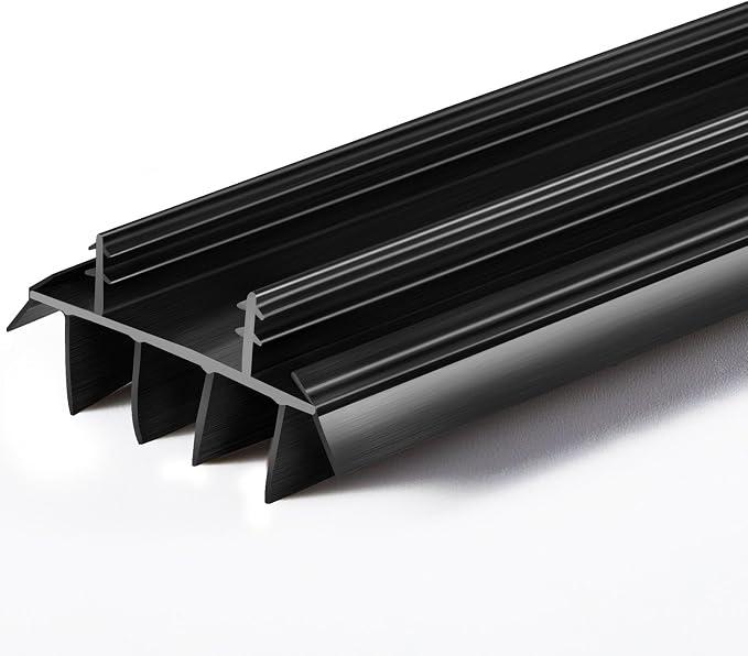 Pushglossy 1 Pcs Door Bottom Seal with Vinyl Fins Threshold Strip,Black
36" Long 1 3/4" Wide, Kerf Weatherstrip for 7/8 Inch Barbs, Draft Stopper Bottom Door, Energy Saving Seal