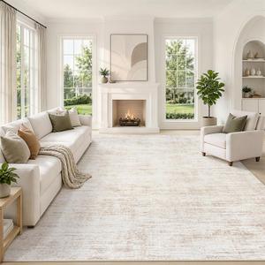 9x12 Area Rugs for Living Room Washable Rug Neutral Abstract Beige Carpet
Bedroom, Large, Dining Room, Modern, Indoor, Kids, Playroom, Office, Farmhouse, Non Slip, Stain Resistant, Non Shedding, Soft