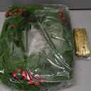 9 FT Christmas Norfolk Pine Garland Real Touch Artificial Greenery Garland Faux Pine Garlands for Mantel Fireplace Table Stairs Indoor Outdoor Christmas Decor, Bonus Gold Ribbon with LED Lights