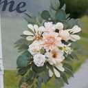 Faux Flower Swag Set of 2 for Wedding Welcome Signs Floral Swag Wedding Reception Ceremony Signs Decor (Champagne & Cream)