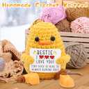 2 x Bestie Gifts Long Legged Duck, Birthday Christmas, Suitable for Bestie Women Friend BFF, Handmade Emotional Knitted Duck