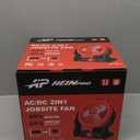Battery Powered Fan for Milwaukee M18 18V Battery with AC Adapter (No Batteries), Up to 650 CFM Cordless Fans, Variable Speed Battery Operated Fan, Low Noise 30dB Portable & Jobsite Camping Fans (Red (Compatible with Milwaukee M18 Battery))