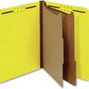 Universal Pressboard Classification Folders, Letter, Six-Section, Yellow, 10/Box (10304)