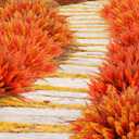 Geegoods 24 Bundles Artificial Fall Flowers Outdoor  Faux Lavender Flowers with Monkey Grass UV Resistant Plastic Faux Plants for Garden Porch Patio Home Decor, Autumn Color