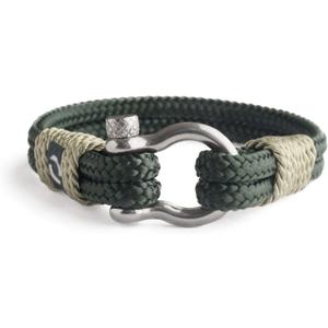 Mens Rope Bracelet - Stainless Steel Silver Shackle, Extremely Durable and Scratch Resistant Waterproof Paracord, Handmade, Nautical Wristband for Men (RoyalGreen)