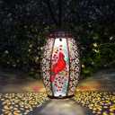 Mother's Day Gifts,Solar Lanterns Outdoor Hanging Cardinal Garden Decor Light Decorative Waterproof for Women Mom Mothers Grandma Grandparents Birthday Gift