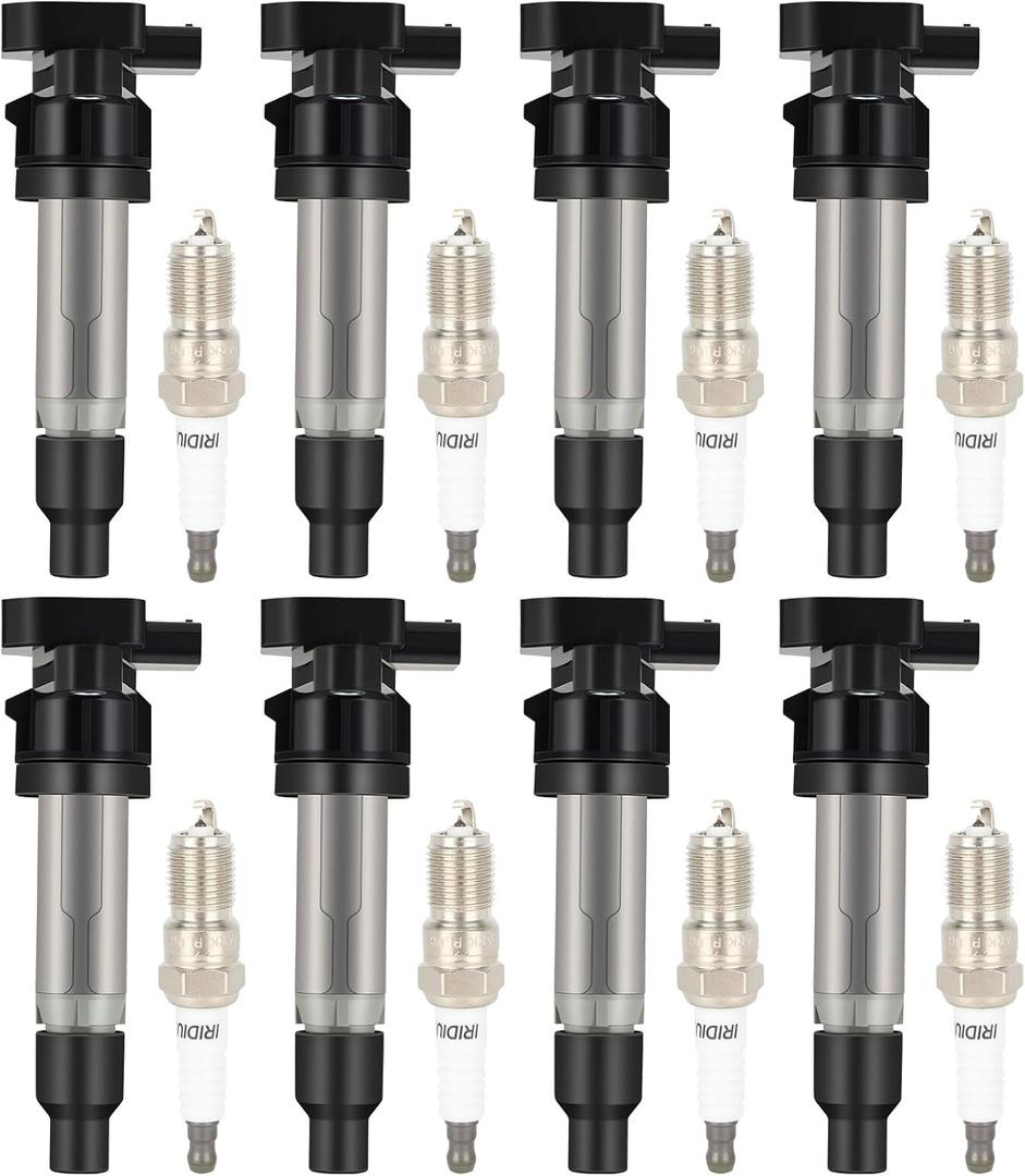 ECCPP 8 ignition coils with 8 iridium Spark Plugs,UF564,coils packs,for Cadillac,for Buick Deville SRX STS XLR Lucerne 4.6L D596A,5C1613,E1064,52-1854,IC644